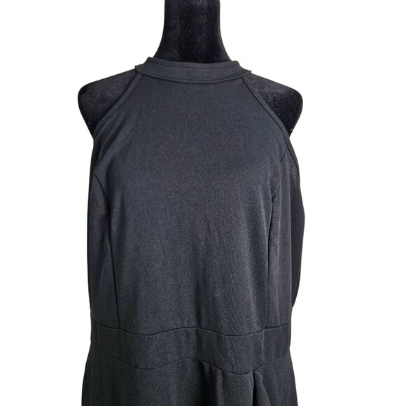 Elegant XXL Womens Black Formal Mermaid Sleeveless Halter Maxi Dress Ruffle - Picture 5 of 12